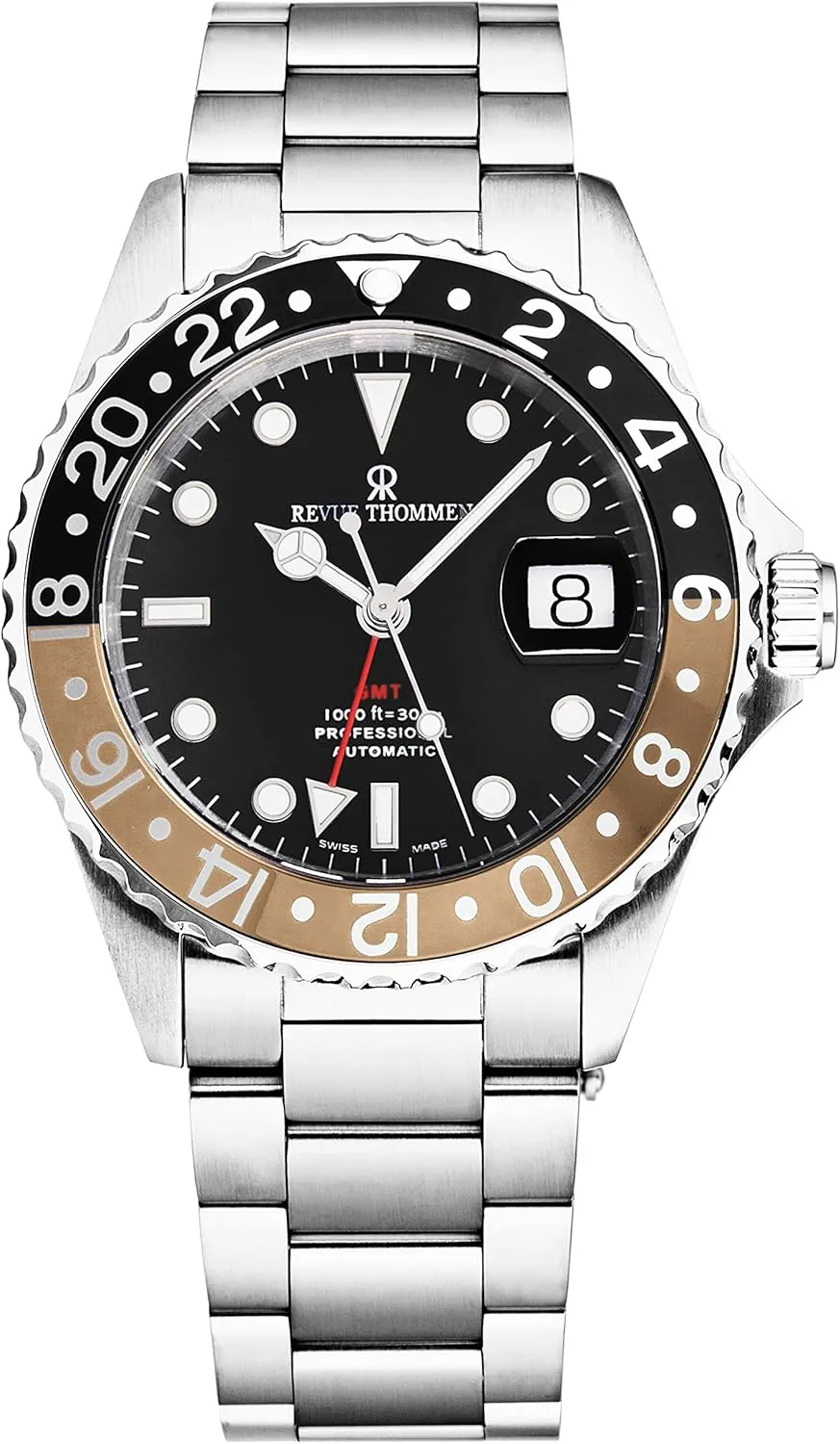 Men's 'Diver' Black Dial Black and Beige Bezel GMT Automatic Watch 17572.2132