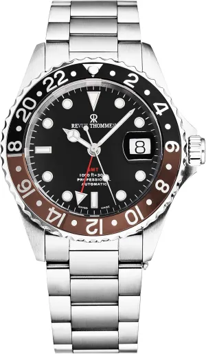 Men's 'Diver' Black Dial Black and Brown Bezel GMT Automatic Watch 17572.2139