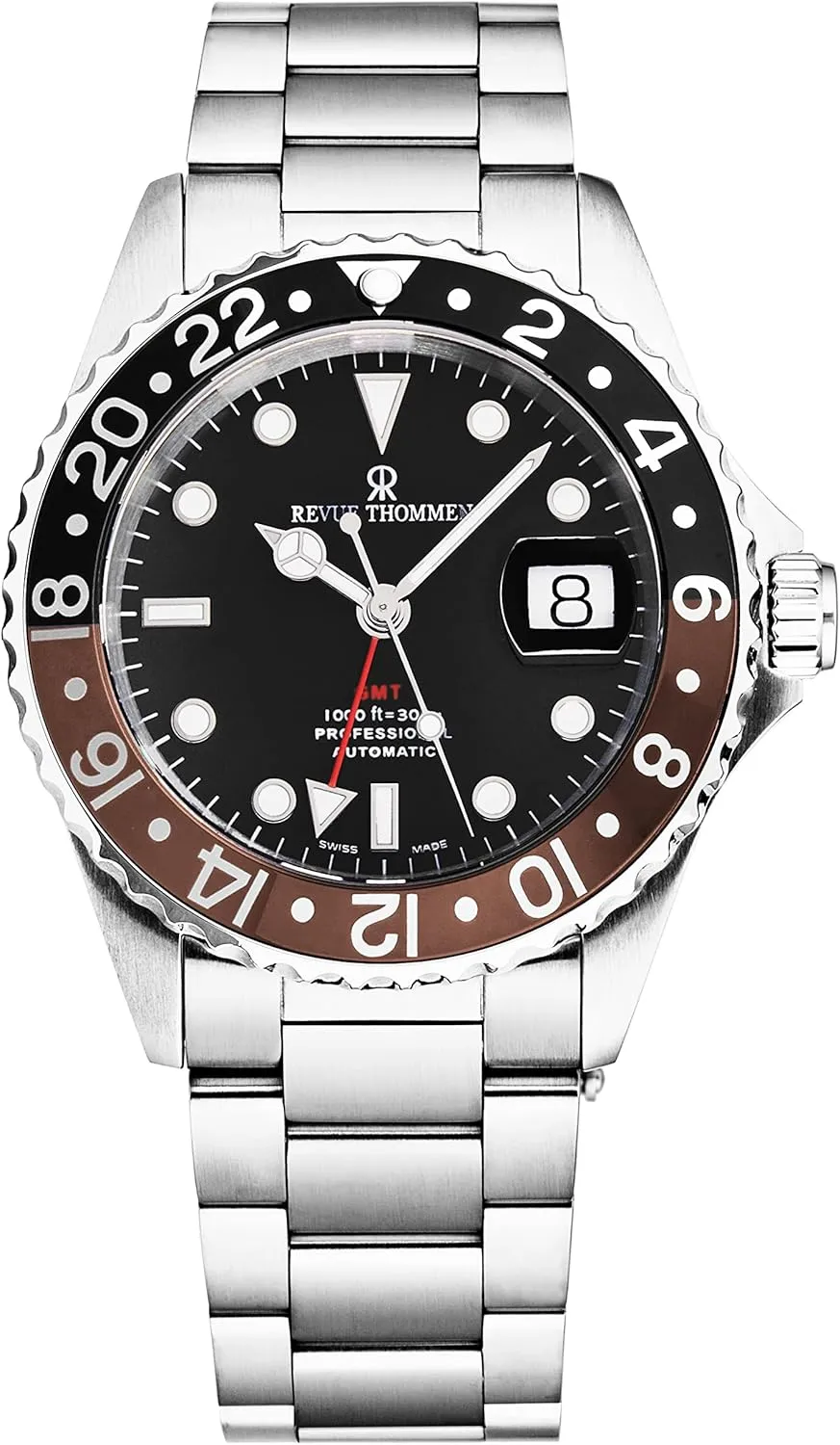 Men's 'Diver' Black Dial Black and Brown Bezel GMT Automatic Watch 17572.2139