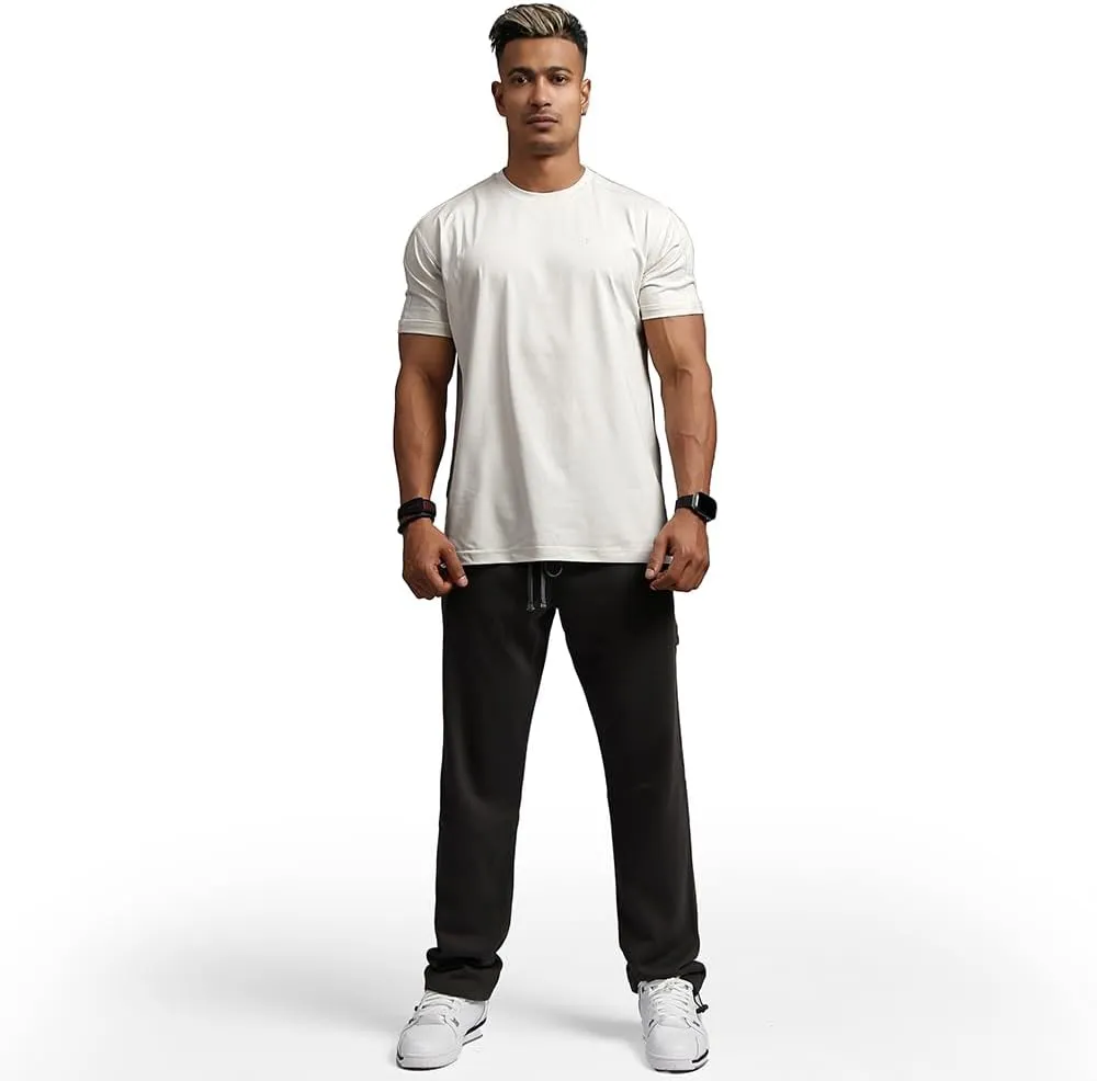 Men's Gym Running Casual Roll-up Sleeves Short Sleeve Crew Neck Wicking Breathable Fitness Muscle Athletic T-Shirts