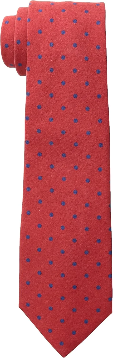 Men's Madder Dot Tie, Red/Navy, One Size