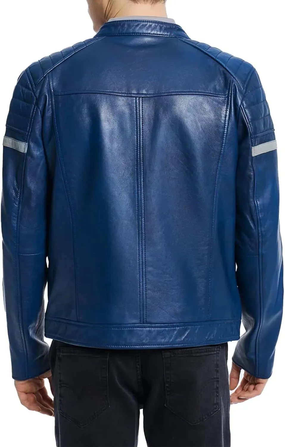 Men's Premium Cafe Racer Motorcycle Genuine Leather Retro Style Biker Jacket - Leather Jackets for Men