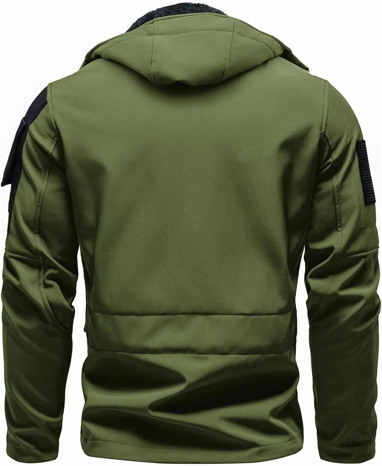 Men's Tactical Soft Shell Jacket Lightweight Water-Resistant Spring Fall Windbreaker Zip up Hooded Coat with Pockets