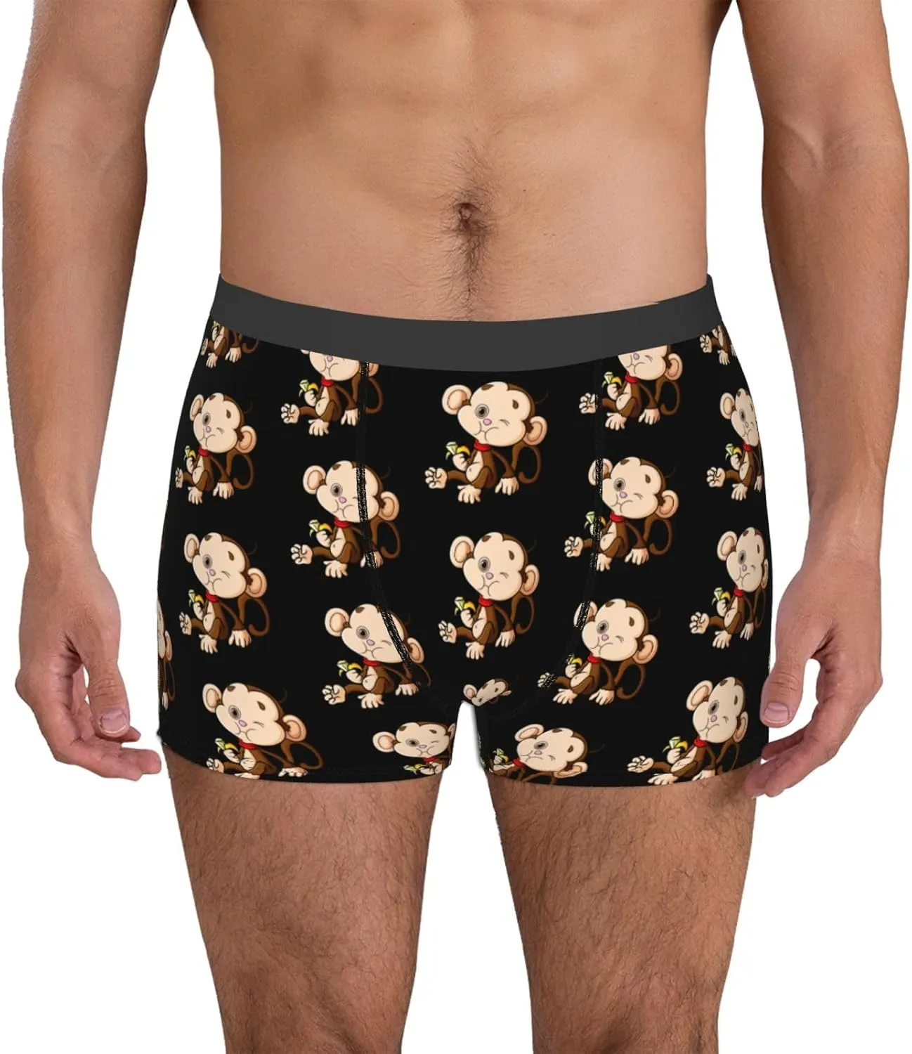 Mens Underwear Naughty Monkey Men's Boxer Briefs Moisture-Wicking Breathable Boxers