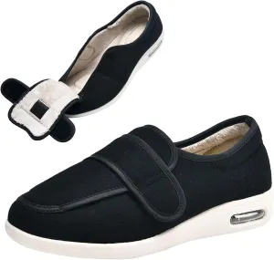 Mens Womens Diabetic Shoes Adjustable, Walking Shoes Wide Lightweight Widening for Elderly Swollen Feet Non Slip, Indoor Outdoor Shoes