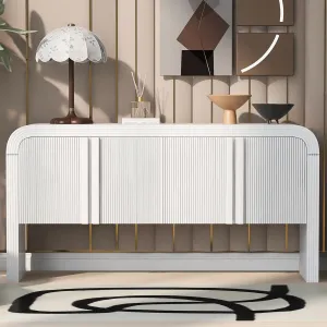 Merax Sideboard Storage Cabinet with Drawers, Wood Console Table for Living Room Hallway Entryway Dining Room, White