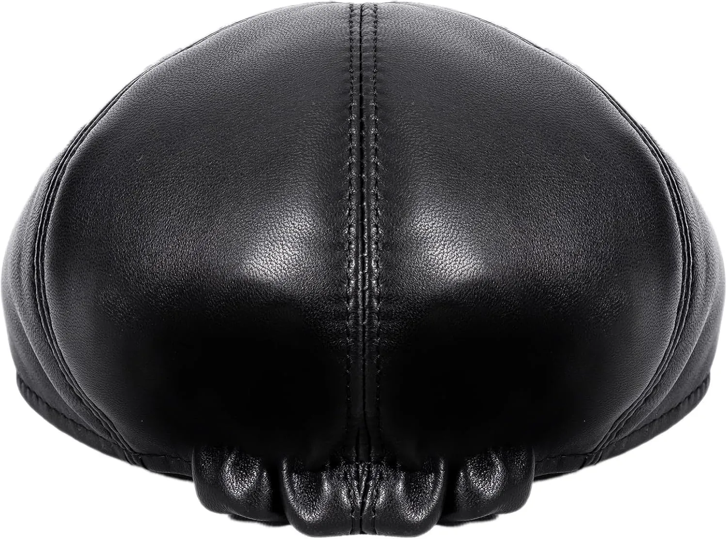METELLINO, Genuine Sheepskin Leather 6 Panel Ivy Caps, Newboy Cap, Men's
