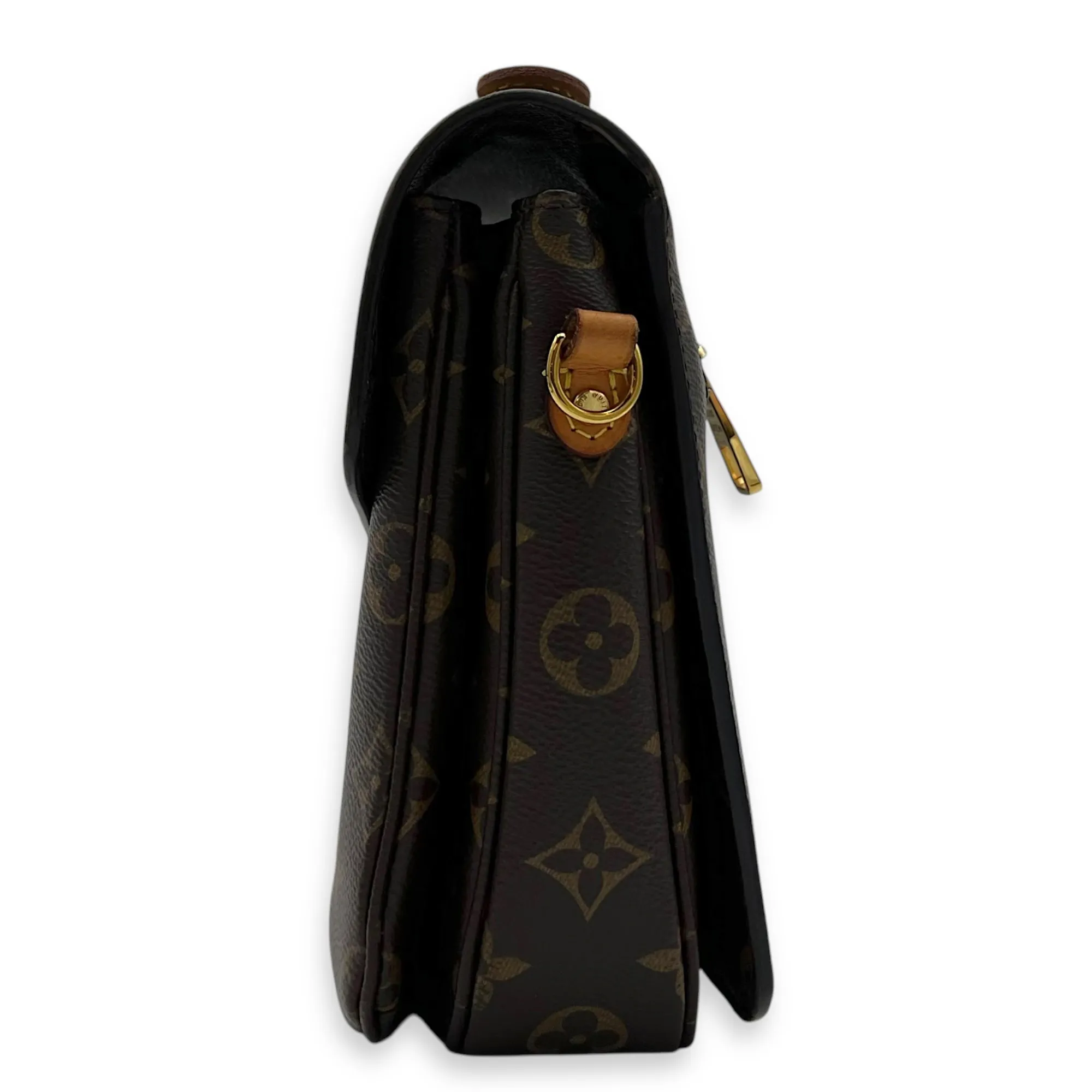 Metis Crossbody Bag Brown in Monogram Coated Canvas, Gold hardware