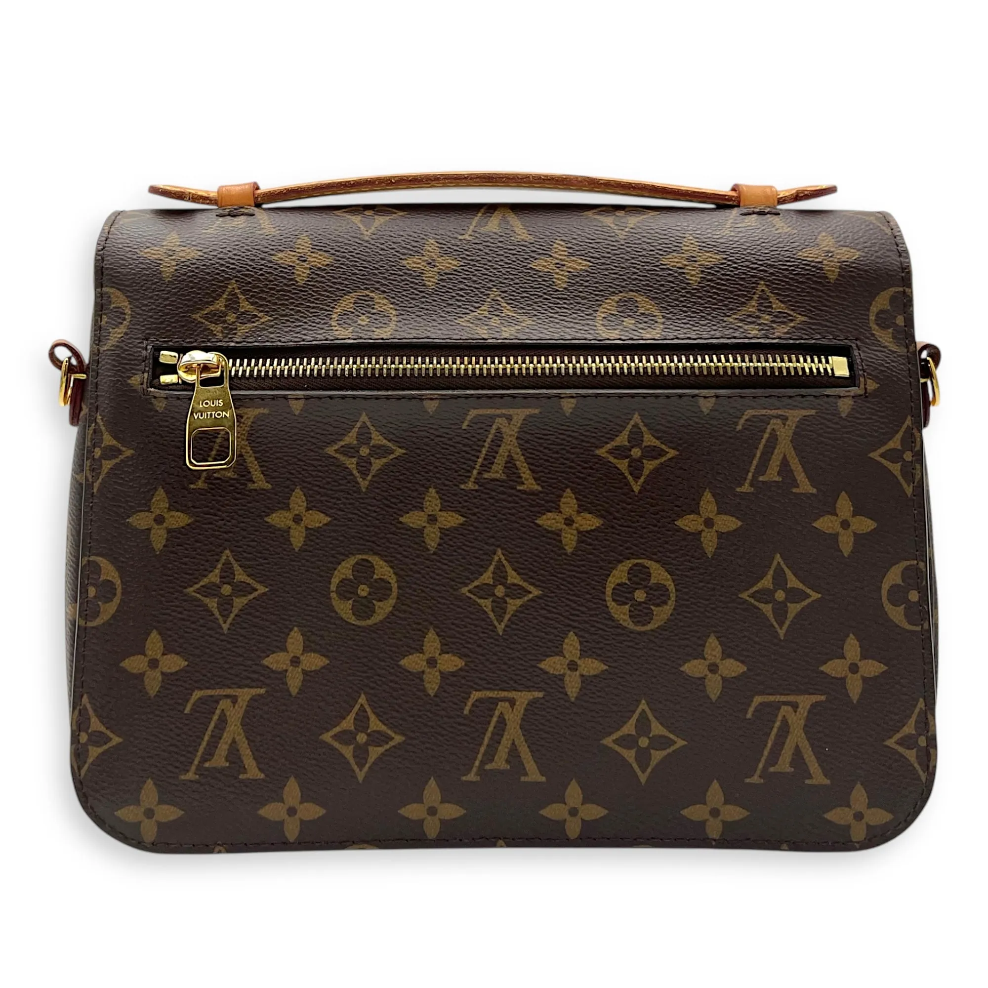 Metis Crossbody Bag Brown in Monogram Coated Canvas, Gold hardware