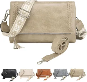 Micmores Crossbody Bags for Women Crossbody Purse Vegan Leather Purse Shoulder Handbags With 2 shoulder straps