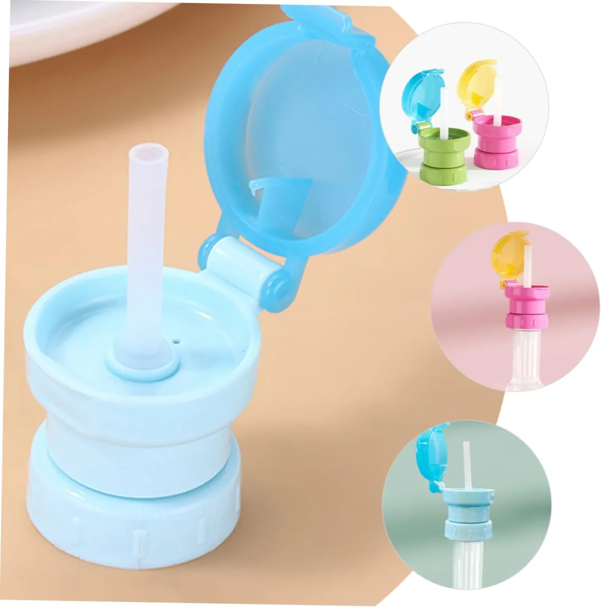 Mikikit 3sets Children's Water Bottle Adapter Straw Toddler Water Bottle Cap with Straw 4pcs*3