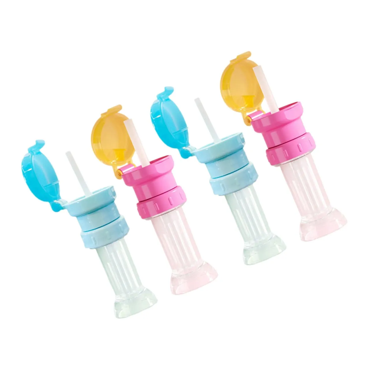 Mikikit 3sets Children's Water Bottle Adapter Straw Toddler Water Bottle Cap with Straw 4pcs*3