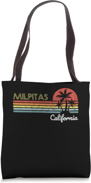 Milpitas, CA California visitor native tourist 70s 80s style Tote Bag
