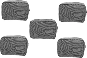 Mipcase 5pcs Oxford Cloth Earphone Bag Zipper Cable Organizer Sturdy Storage Case for Travel Outdoor Use