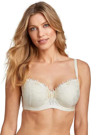 Miss Mary of Sweden Winter Dew Womens Padded Underwired Bra with Embroidery 40B Champagne