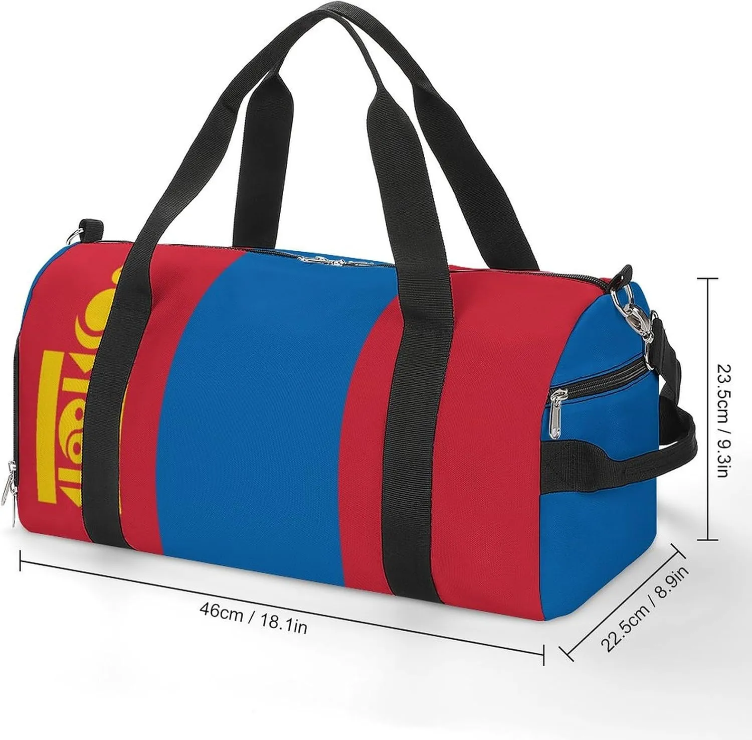 Mongolia Flag Sports Duffle Bag for Boys Girls with Shoe Compartment Overnight