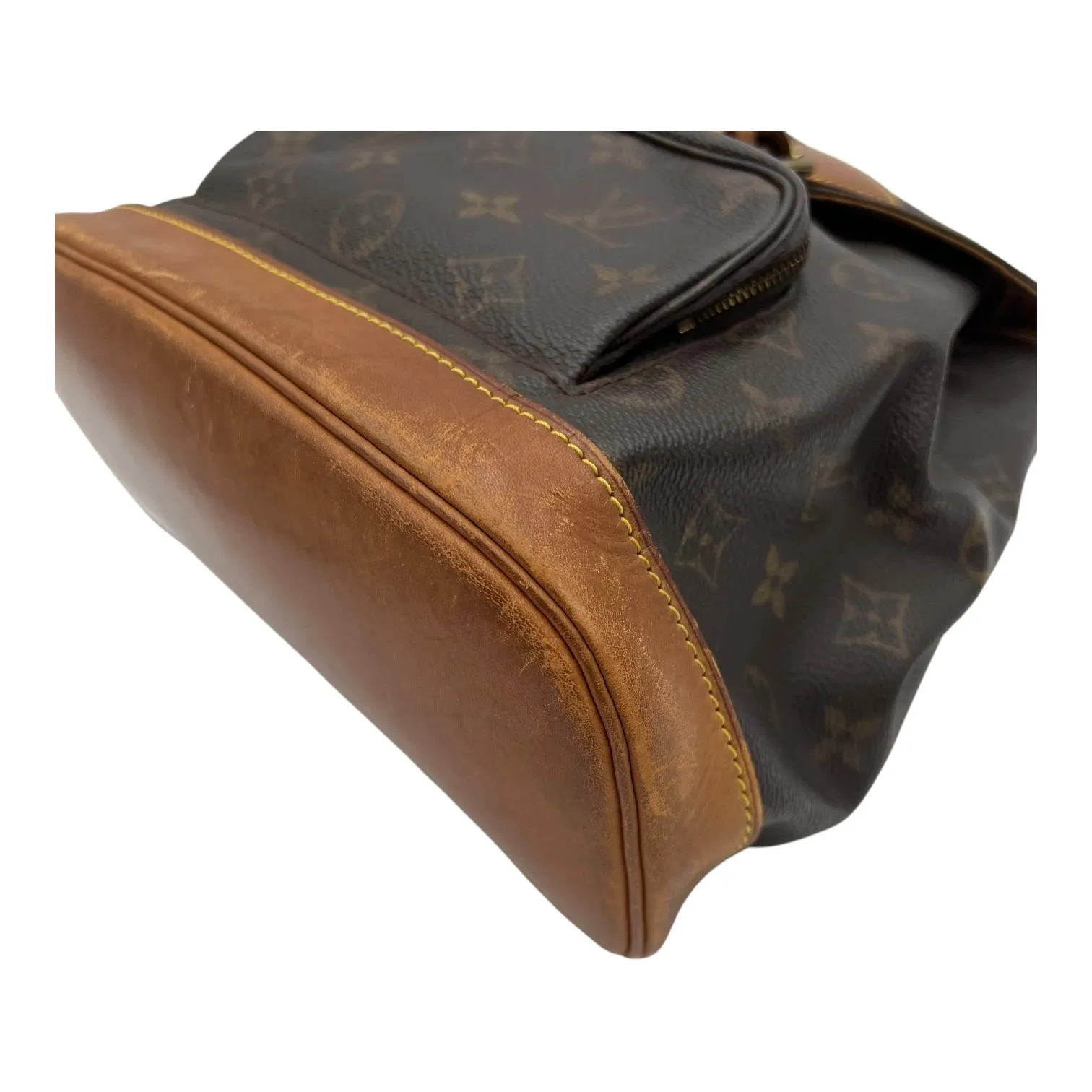 Montsouris Backpack Brown in Monogram Coated Canvas, Gold hardware