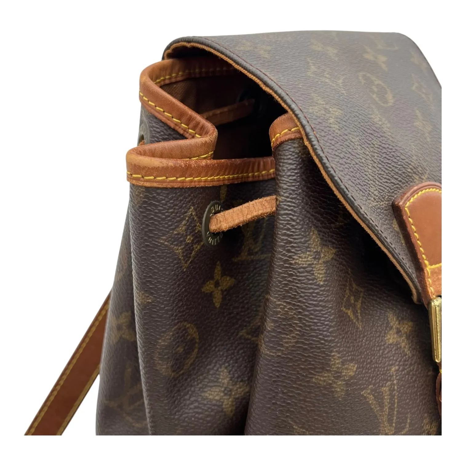 Montsouris Backpack Brown in Monogram Coated Canvas, Gold hardware