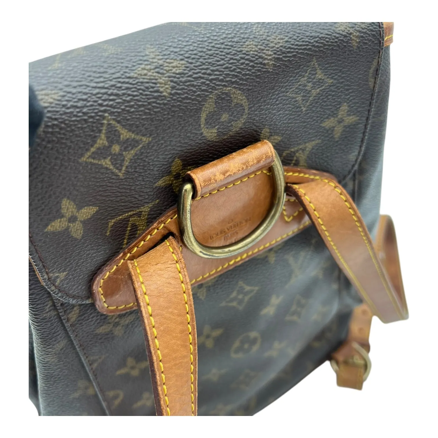 Montsouris Backpack Brown in Monogram Coated Canvas, Gold hardware