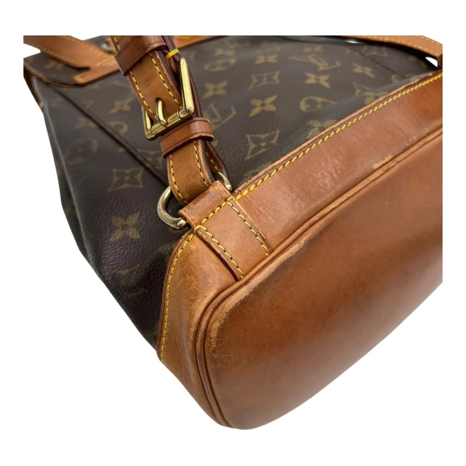 Montsouris Backpack Brown in Monogram Coated Canvas, Gold hardware