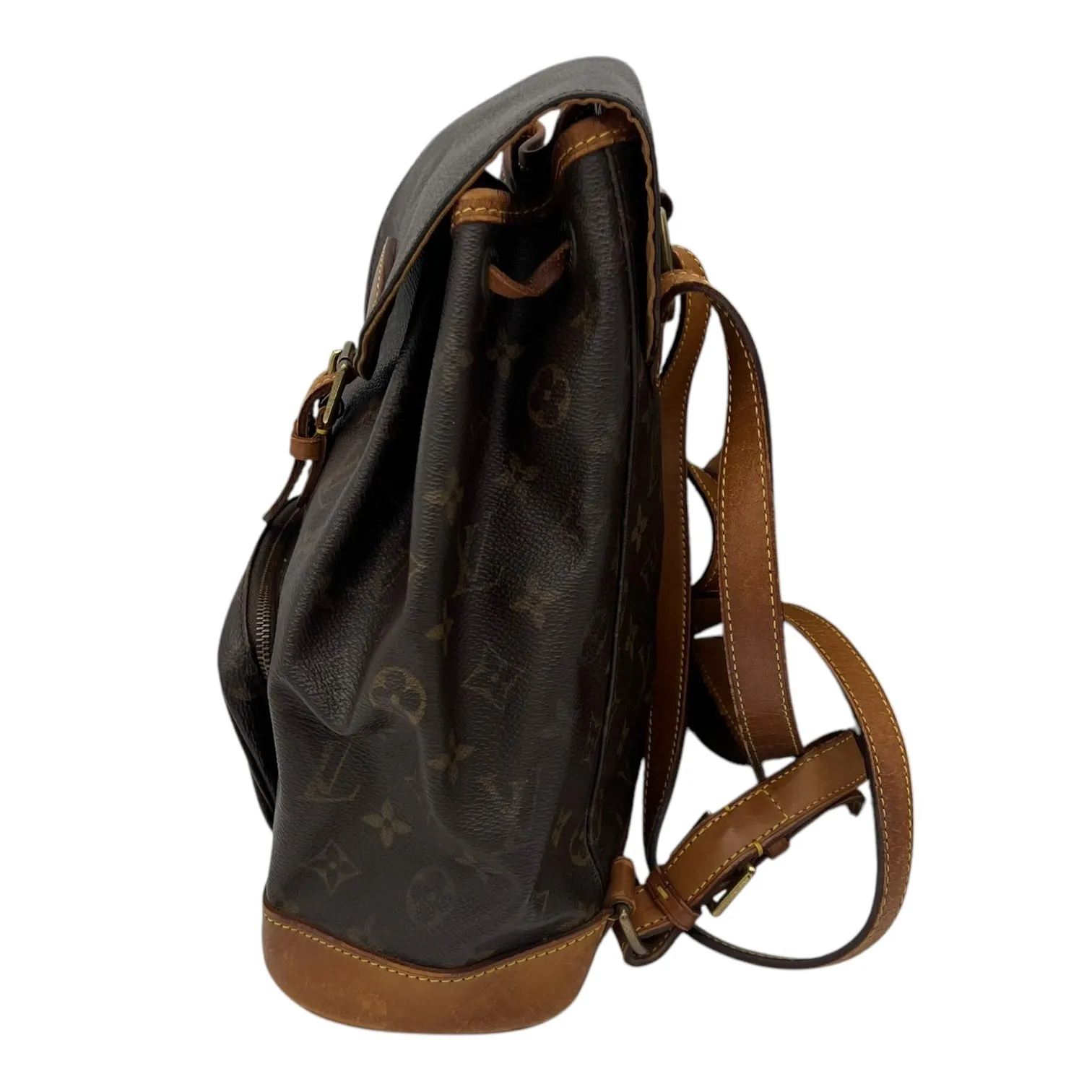 Montsouris Backpack Brown in Monogram Coated Canvas, Gold hardware