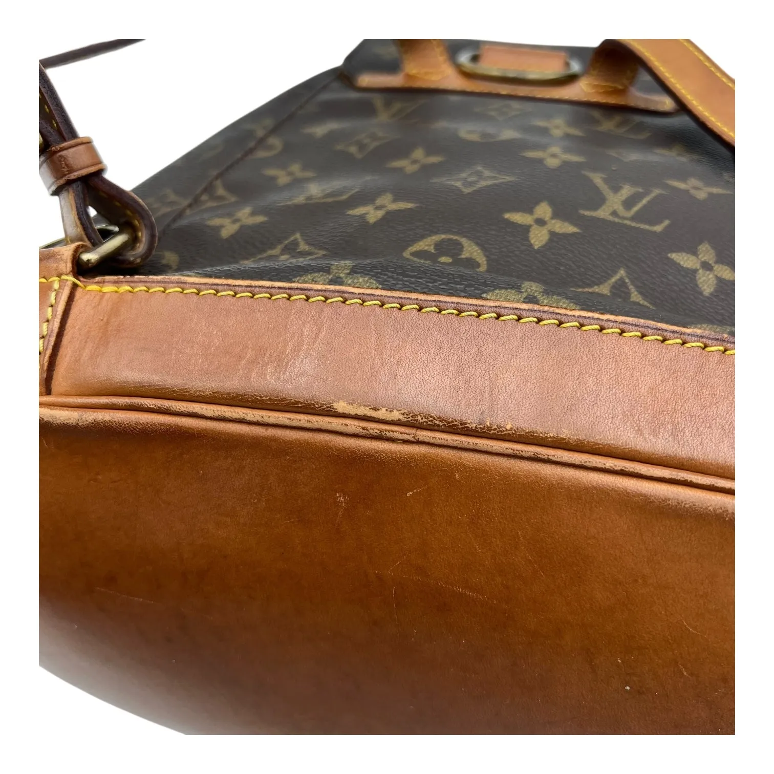 Montsouris Backpack Brown in Monogram Coated Canvas, Gold hardware