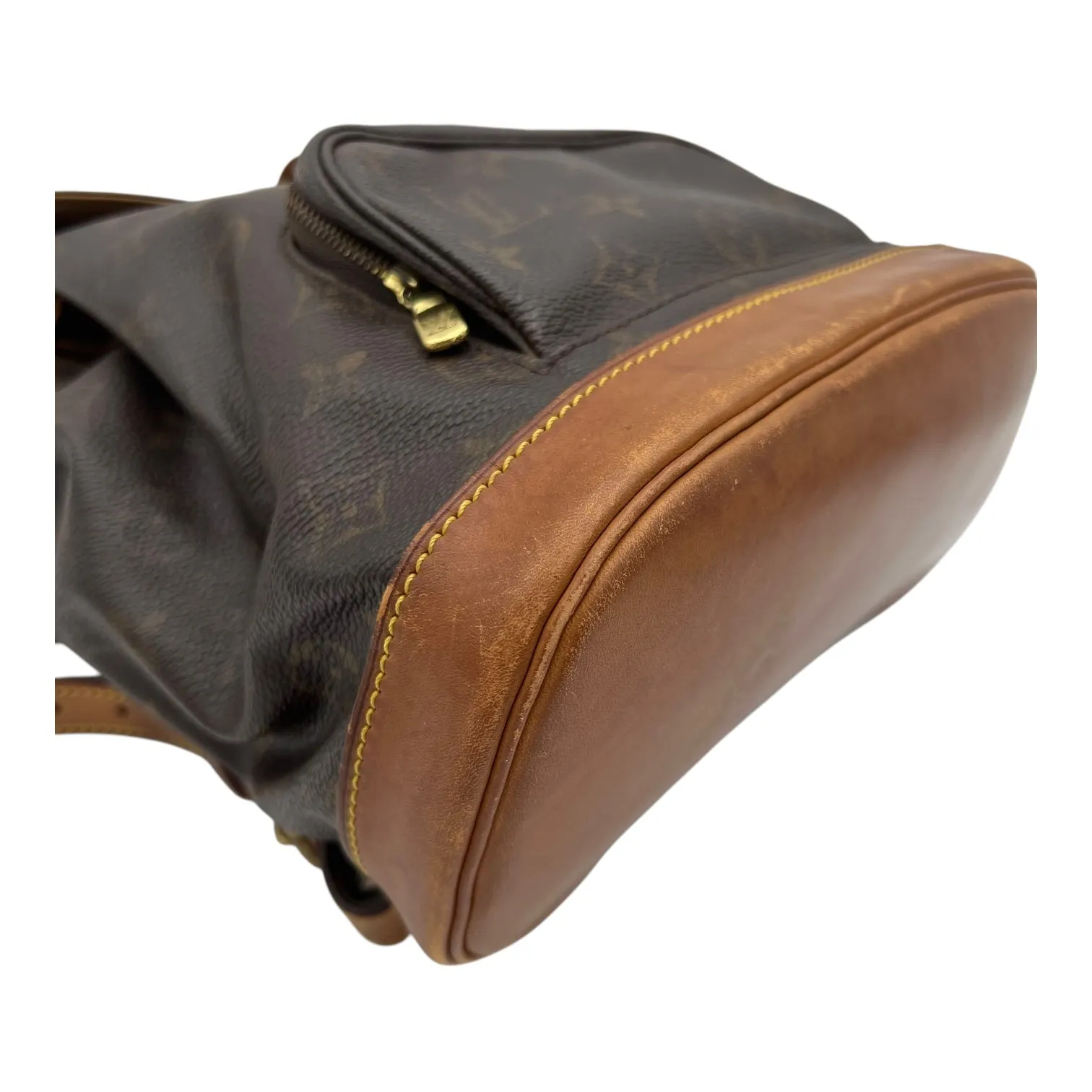 Montsouris Backpack Brown in Monogram Coated Canvas, Gold hardware