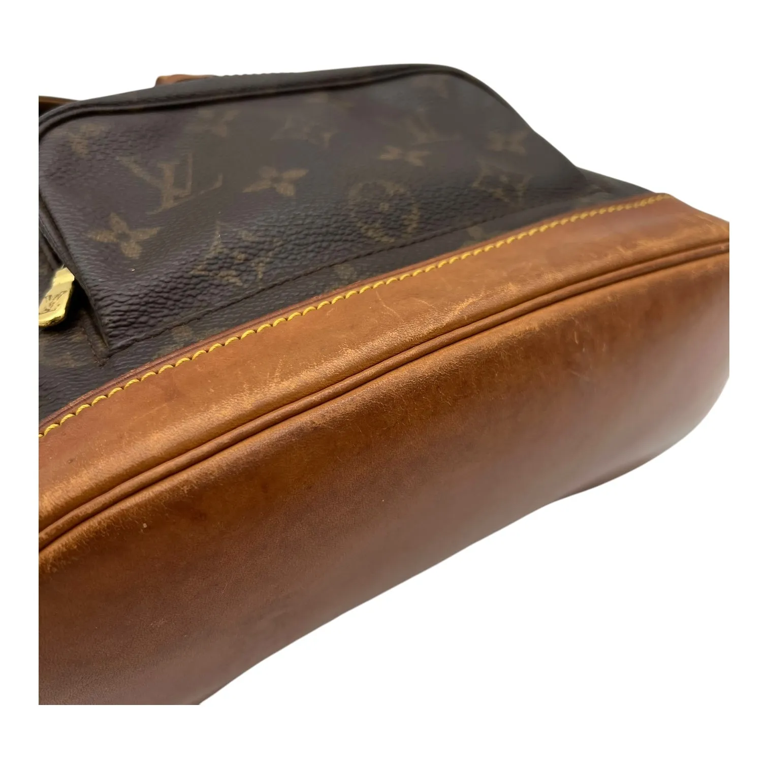 Montsouris Backpack Brown in Monogram Coated Canvas, Gold hardware