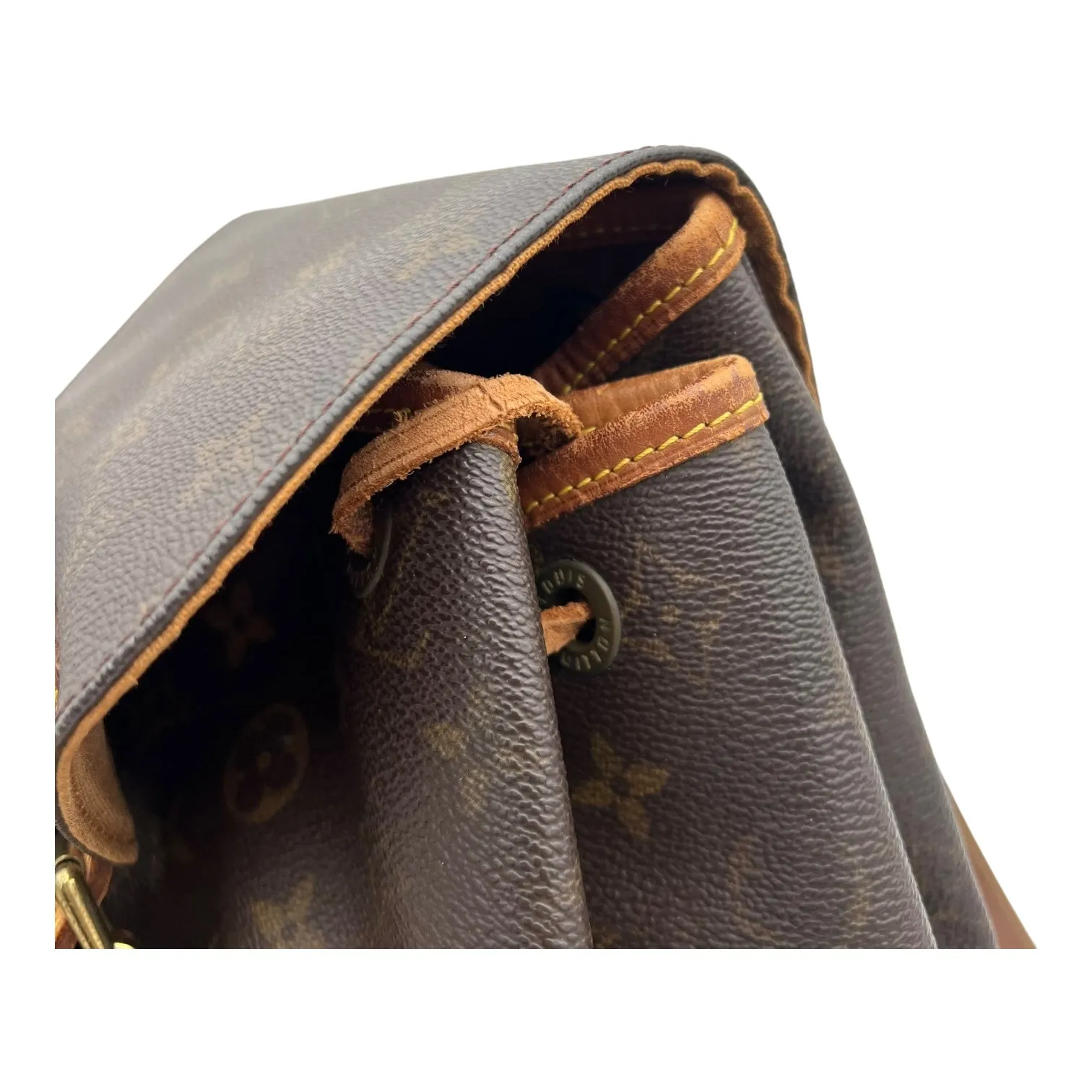 Montsouris Backpack Brown in Monogram Coated Canvas, Gold hardware