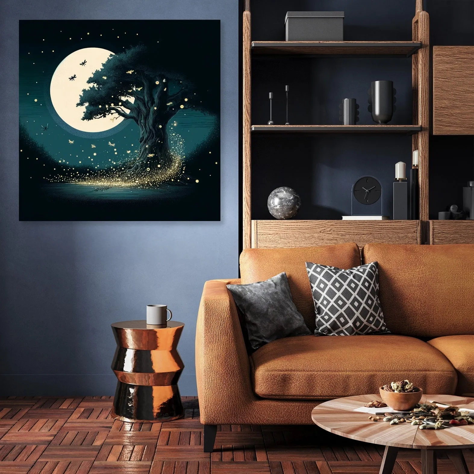 Moonlit Dance of the Fireflies Canvas