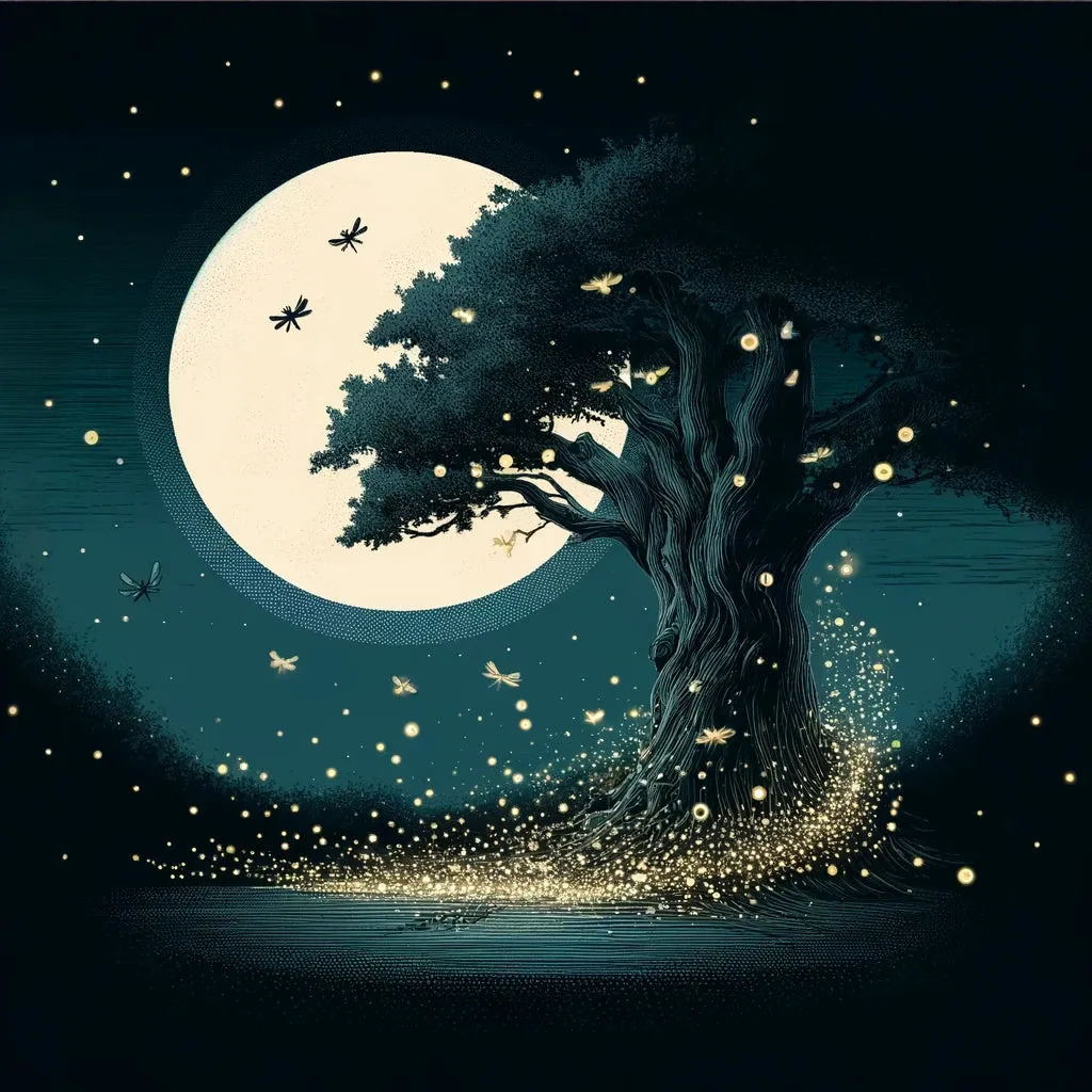 Moonlit Dance of the Fireflies Canvas