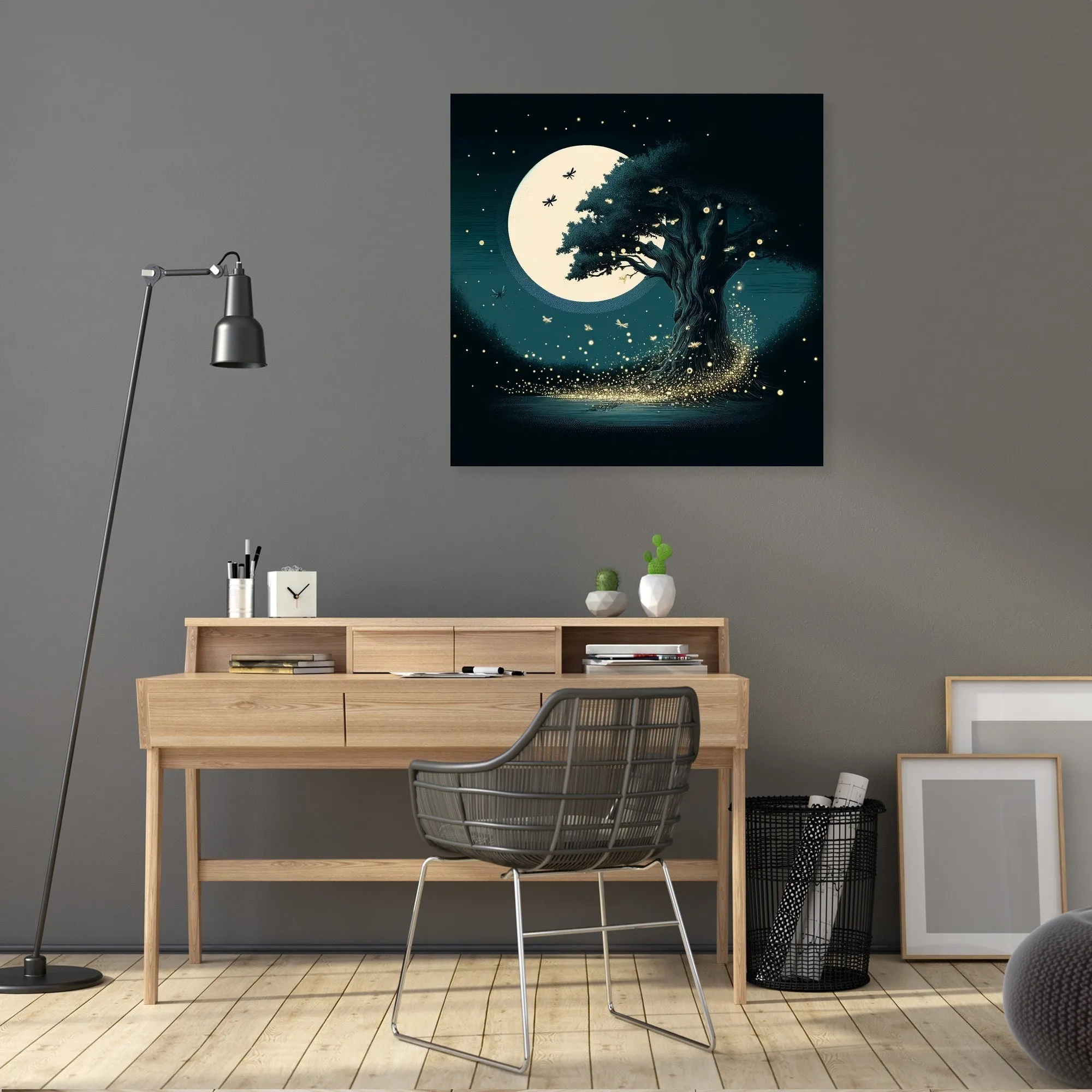 Moonlit Dance of the Fireflies Canvas