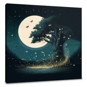 Moonlit Dance of the Fireflies Canvas