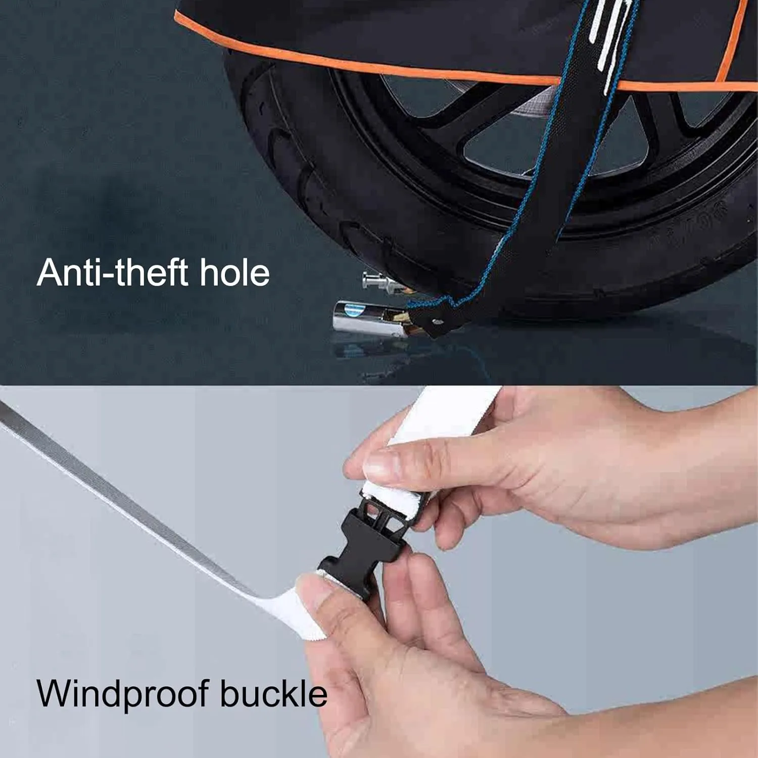 Motorcycle Cover, Outdoor and Indoor Dustproof, Windproof and UV-Proof Electric/Motorcycle Cover, Lock Holes and Storage Bag, with Night Reflective(Pink,227cm/89.3in)