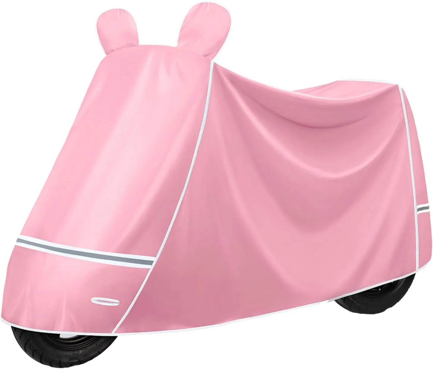 Motorcycle Cover, Outdoor and Indoor Dustproof, Windproof and UV-Proof Electric/Motorcycle Cover, Lock Holes and Storage Bag, with Night Reflective(Pink,227cm/89.3in)