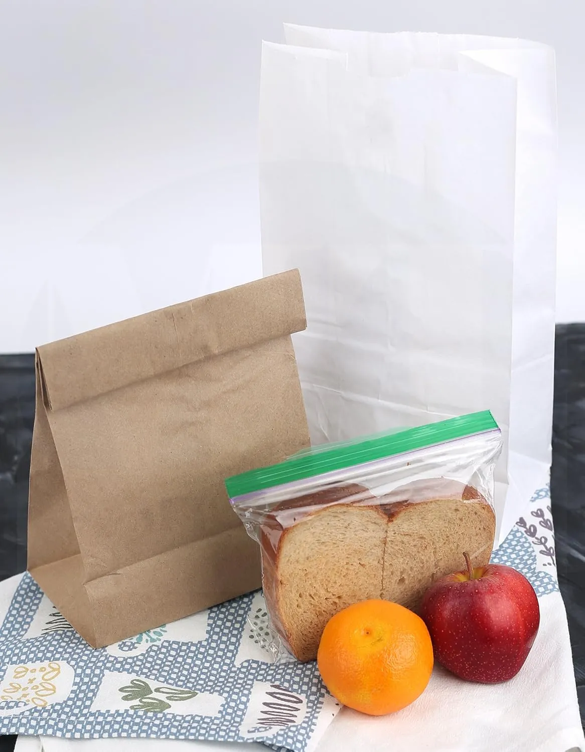 MT Products Brown Paper Bags 8 lbs. - Disposable Paper Lunch Bags Perfect for Shopping - Pack of 100