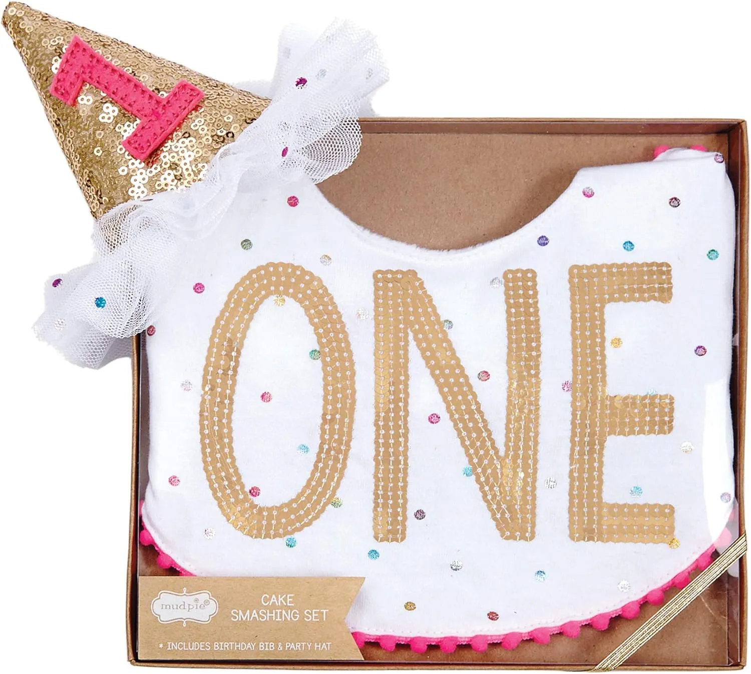 Mud Pie Baby Boys First Birthday Cake Smashing Set, Multi, One Size