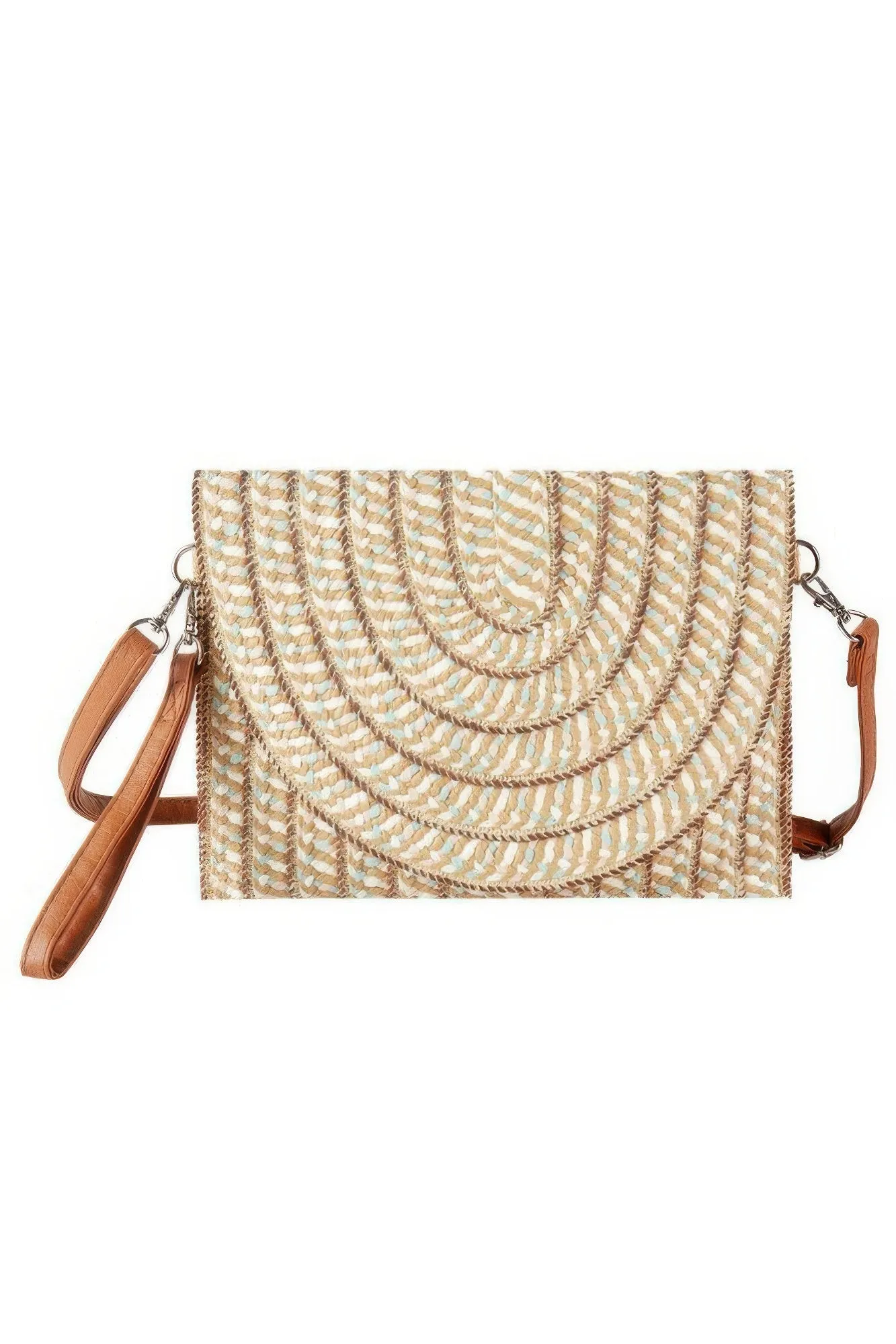 Multi Color Straw Clutch & Crossbody Bag