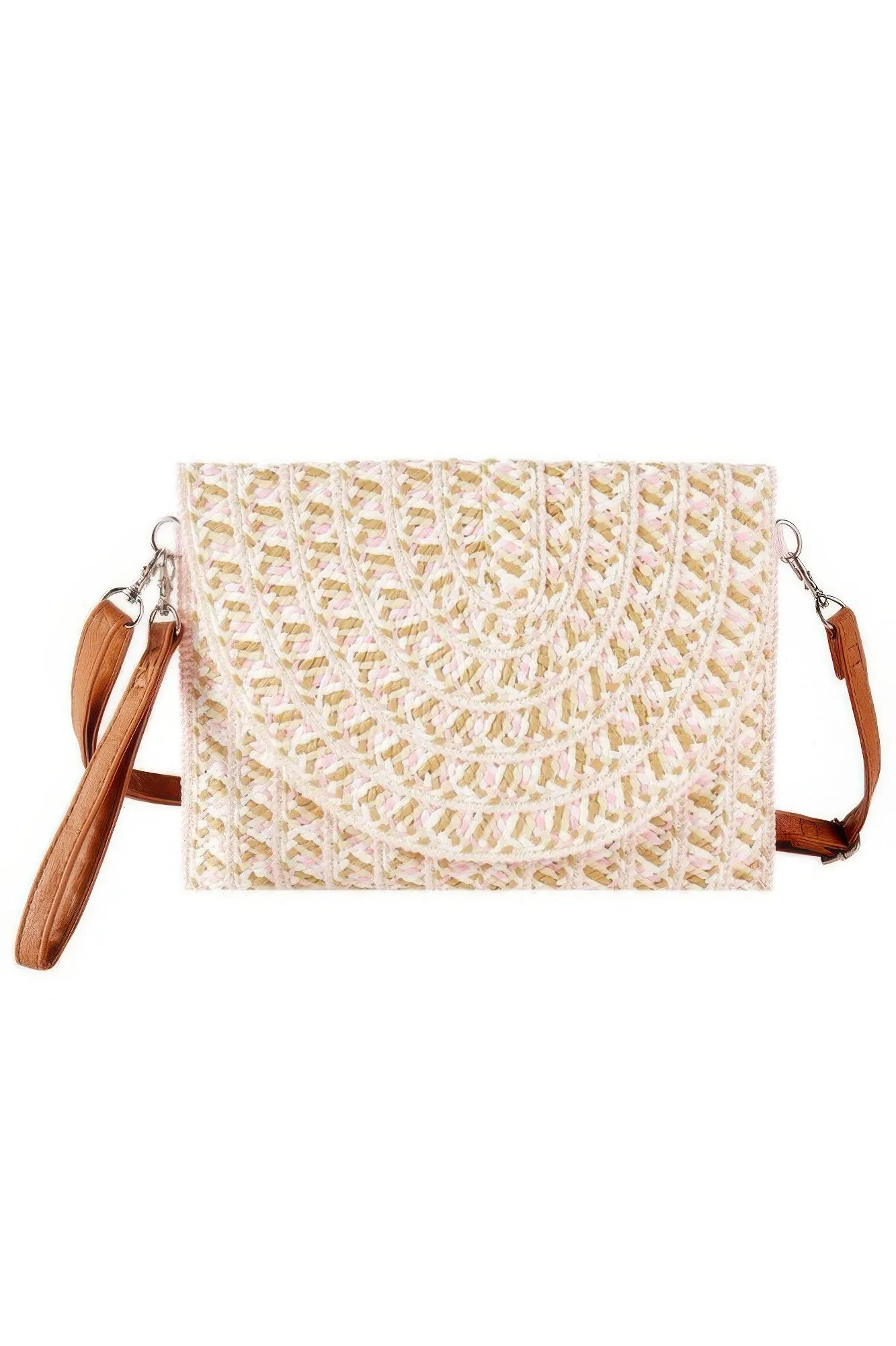 Multi Color Straw Clutch & Crossbody Bag