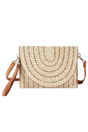 Multi Color Straw Clutch & Crossbody Bag