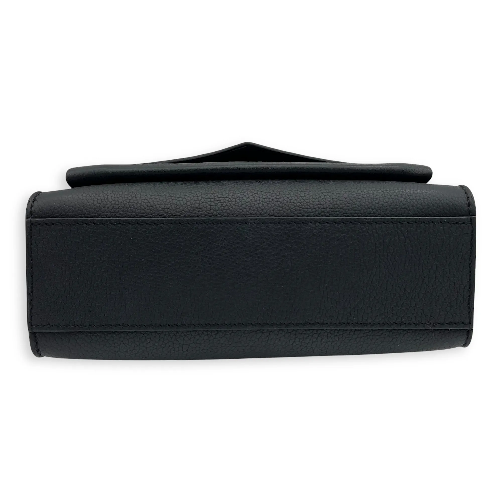 Mylockme Satchel Chain  Crossbody Bag Black in Calfskin, Silver