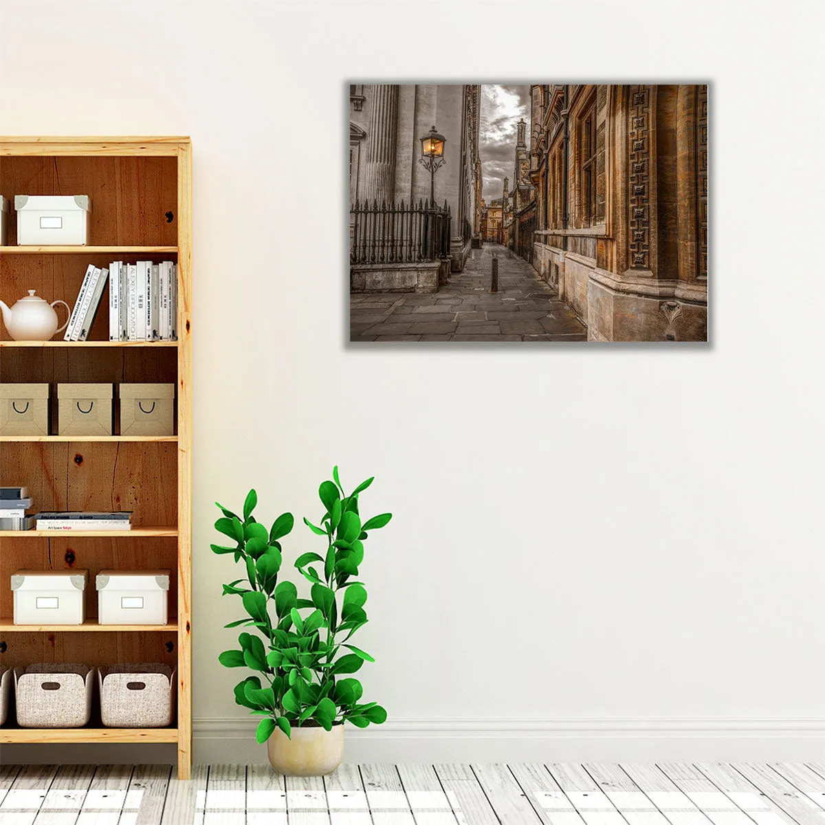 Narrow Lane in Cambridge - Canvas Print Wall Art