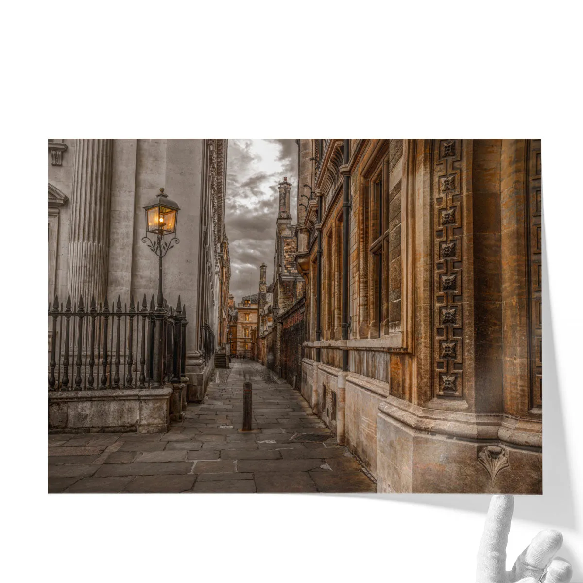 Narrow Lane in Cambridge - Canvas Print Wall Art