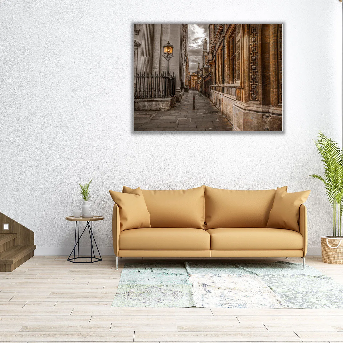 Narrow Lane in Cambridge - Canvas Print Wall Art