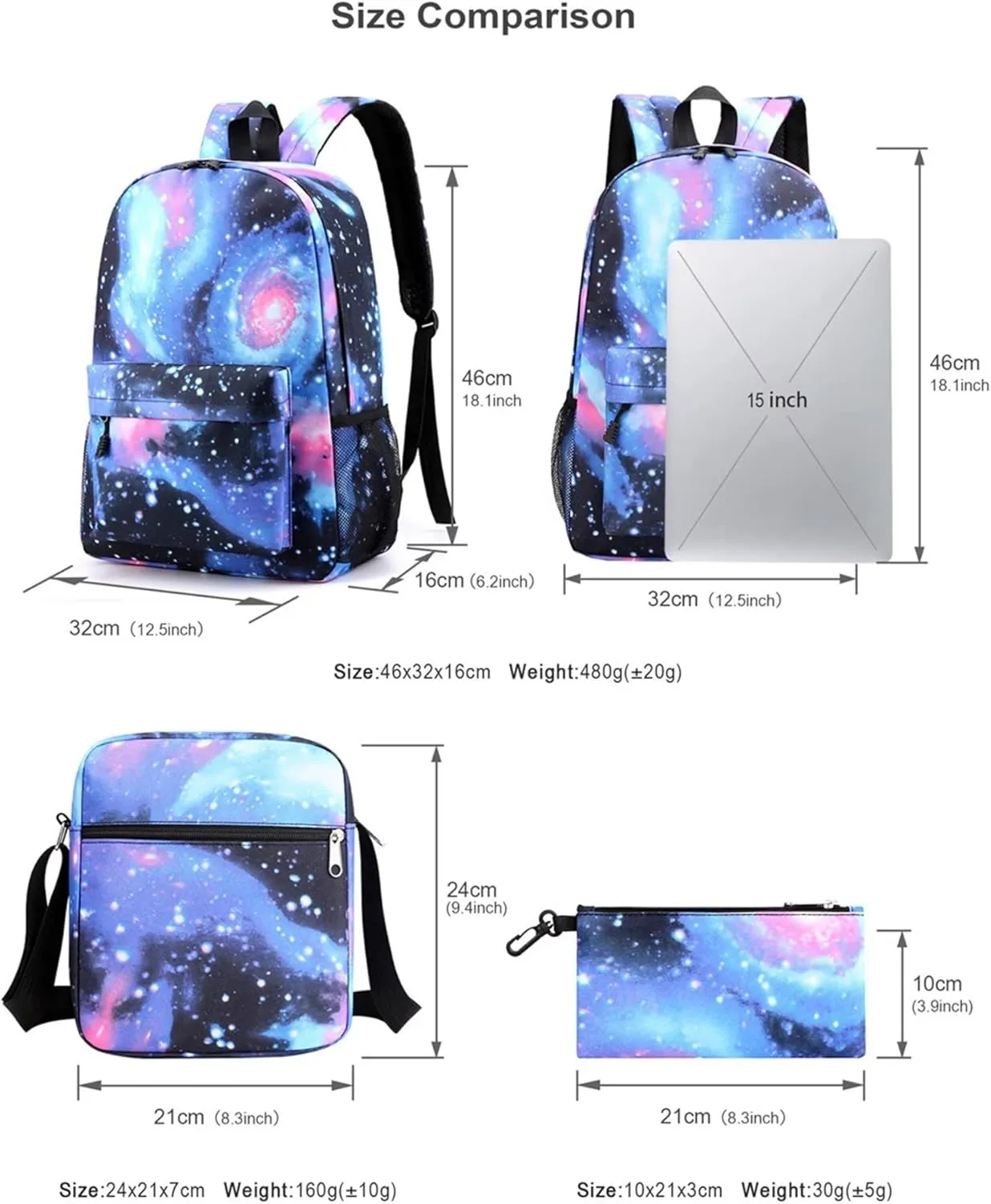 NASA,Space Agency，astronaut， camouflage bag, men and women, Three piece backpack set