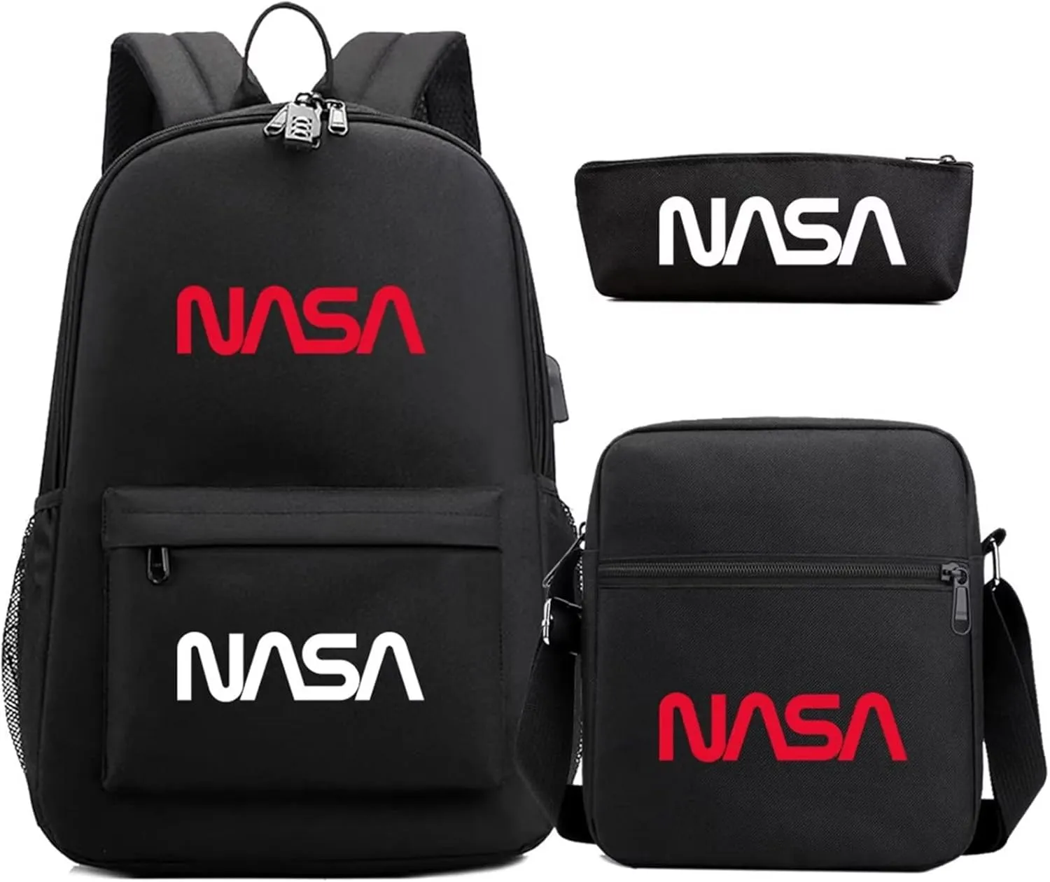 NASA,Space Agency，astronaut，camouflage bag, men and women, Three piece backpack set