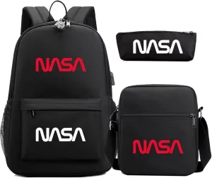 NASA,Space Agency，astronaut，camouflage bag, men and women, Three piece backpack set