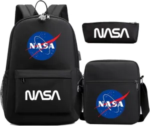 NASA,Space Agency，astronaut，camouflage bag, men and women, Three piece backpack set