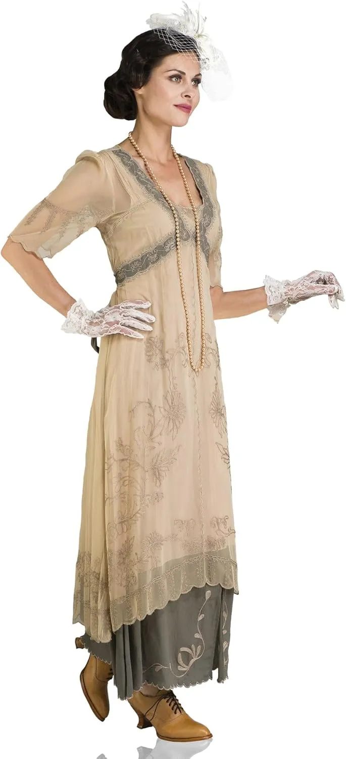 Nataya 40007 Women's 1920s Vintage Style Wedding Party Dress in Sage