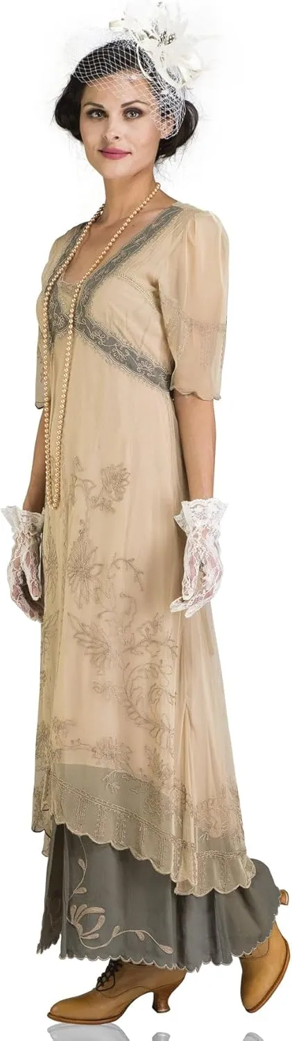 Nataya 40007 Women's 1920s Vintage Style Wedding Party Dress in Sage
